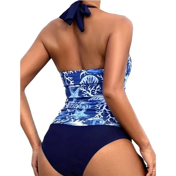 2 piece  tankini ocean print - Picture 4 of 13